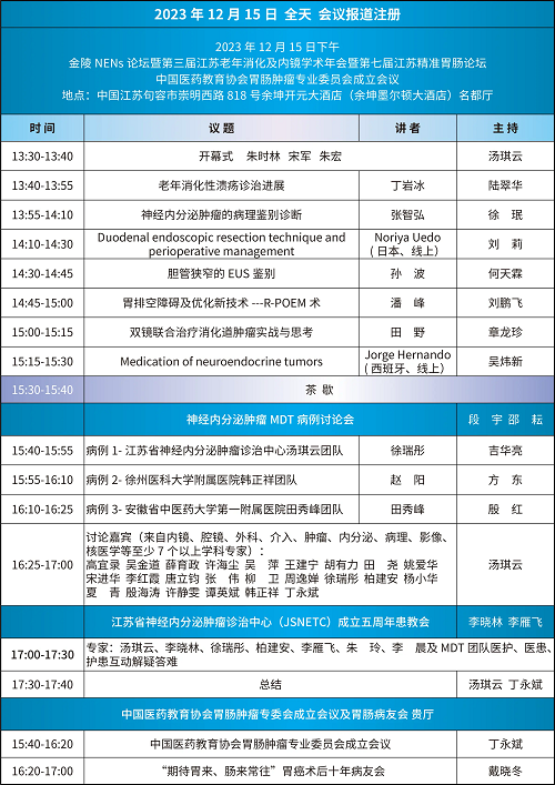 2023年第四届金陵神经内分泌肿瘤论坛暨第七届江苏精